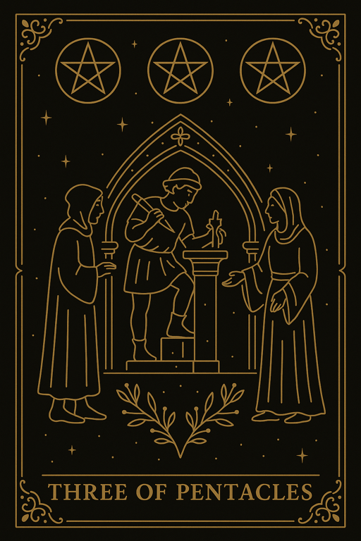 THREE OF PENTACLES